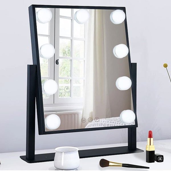 Black LED Makeup Mirror