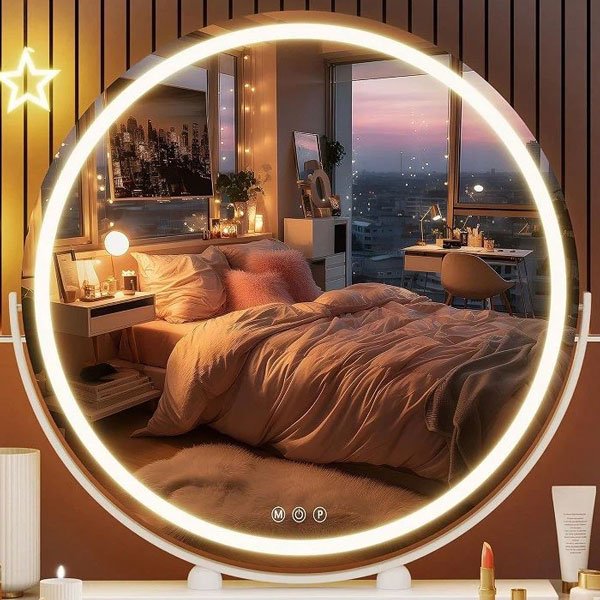 Rose Gold LED Makeup Mirror
