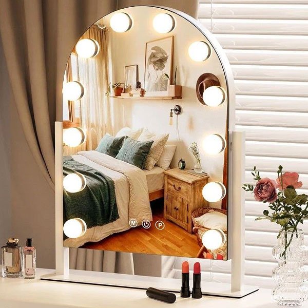 Silver LED Makeup Mirror