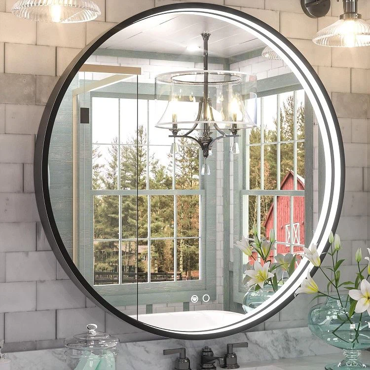 Lighted Round Bathroom Mirror
