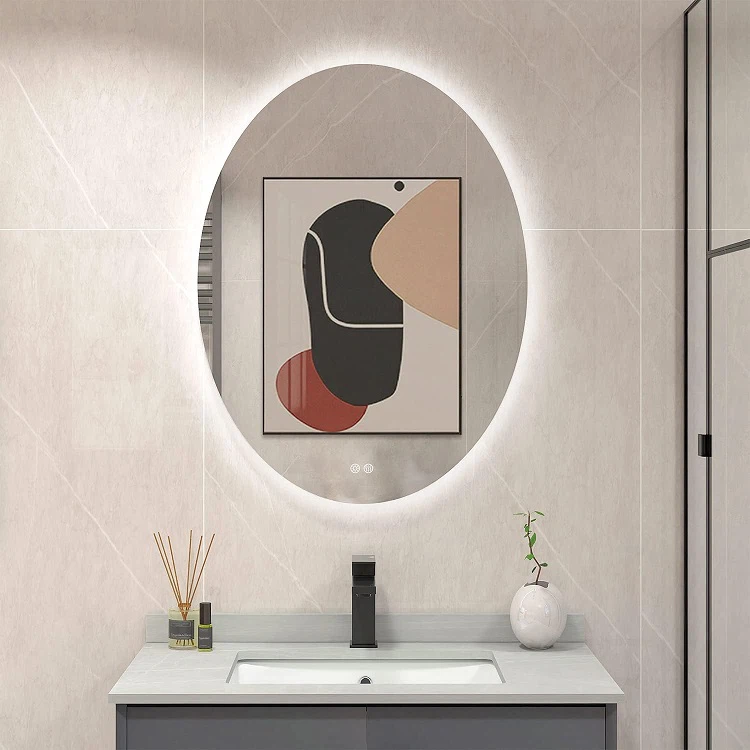 Oval Backlit Bathroom Mirror