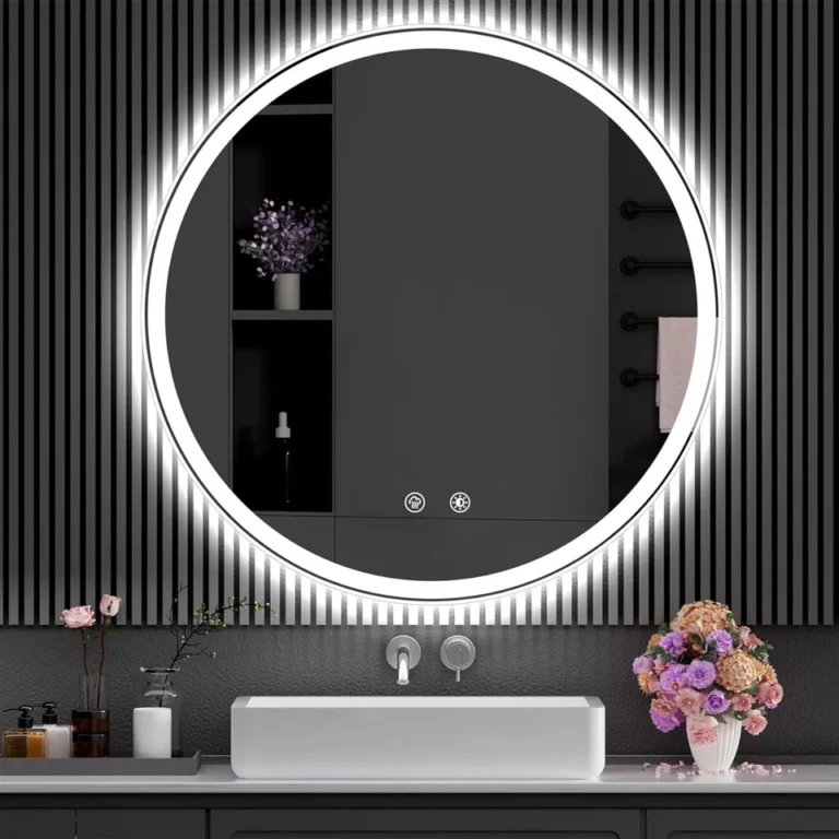 Round Lighted Bathroom Mirror