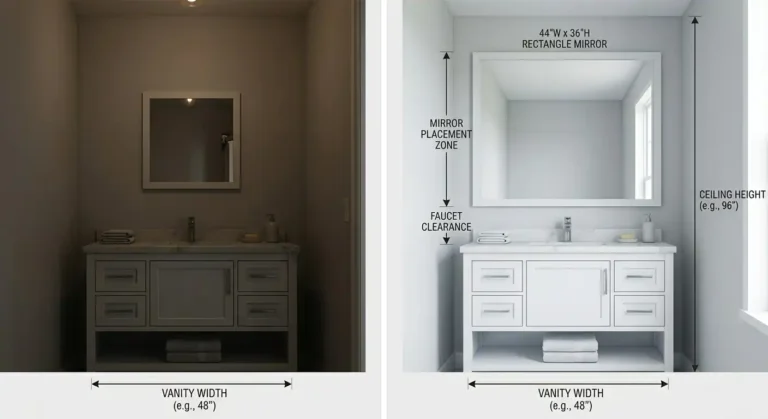 Small Bathroom Mirror Size Tips