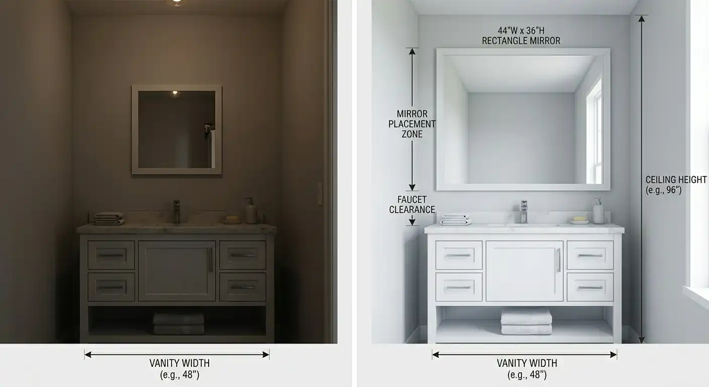 Small Bathroom Mirror Size Tips