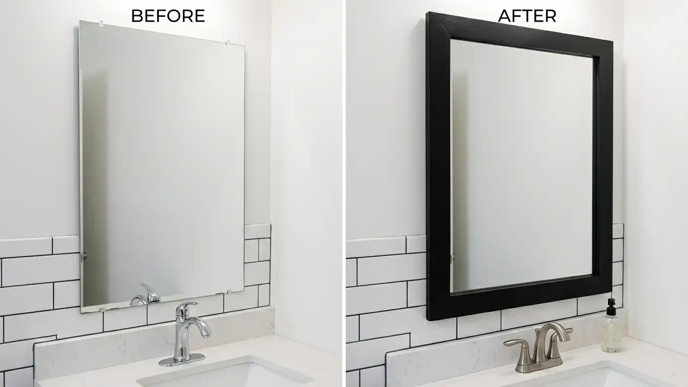 DIY wood frame painted matte black