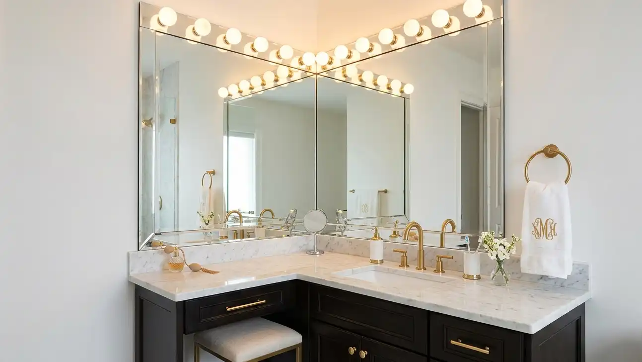Hollywood-style bathroom vanity