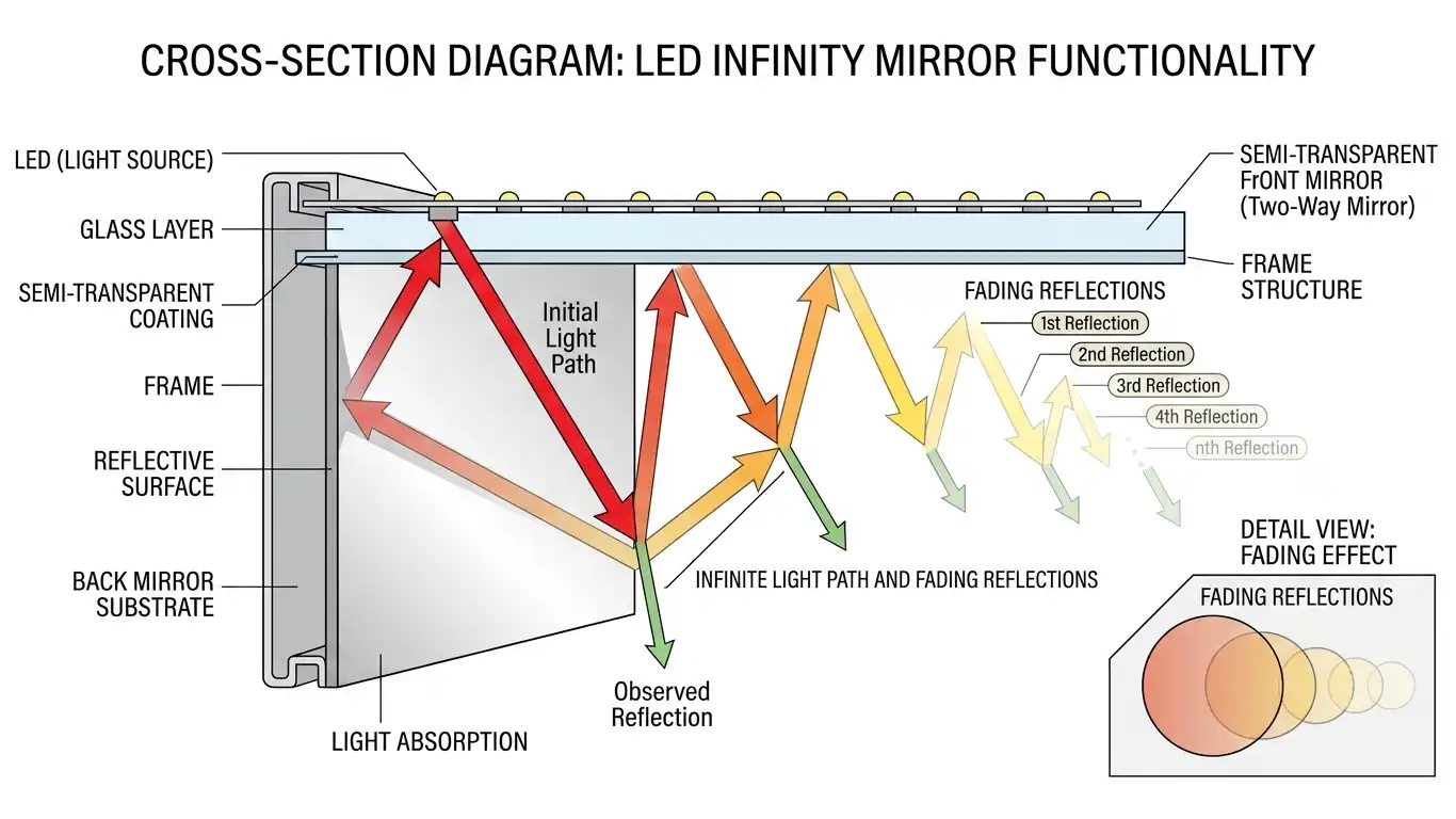 LED infinity mirror