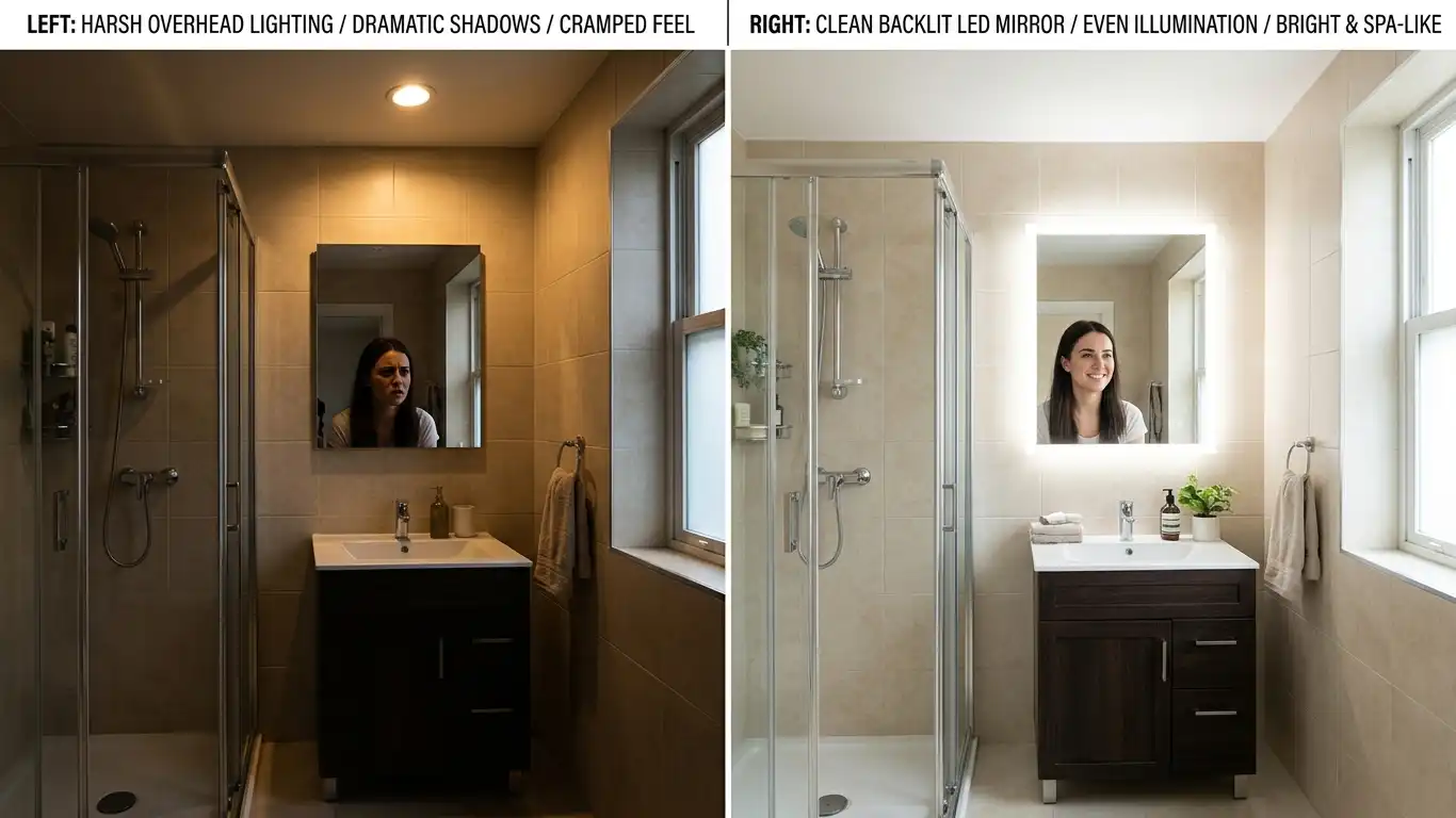 comparison of two small bathrooms