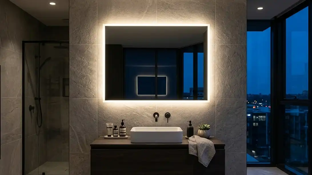 rectangular backlit LED mirror